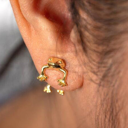 Gothic Green Frog Stud Earrings for Women & Girls by HitMyNeed