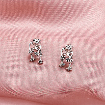 Gothic Green Frog Stud Earrings for Women & Girls by HitMyNeed