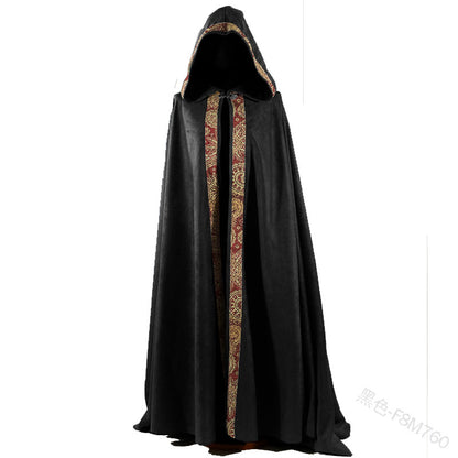 Gothic Hooded Cloak Cape for Halloween & Cosplay black xl by HitMyNeed
