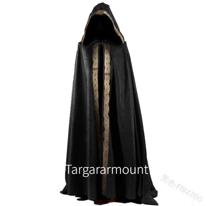 Gothic Hooded Cloak Cape for Halloween & Cosplay golden-black l by HitMyNeed