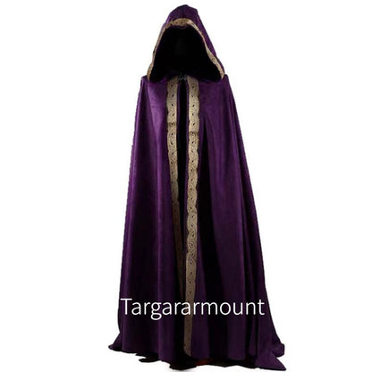 Gothic Hooded Cloak Cape for Halloween & Cosplay golden-purple m by HitMyNeed