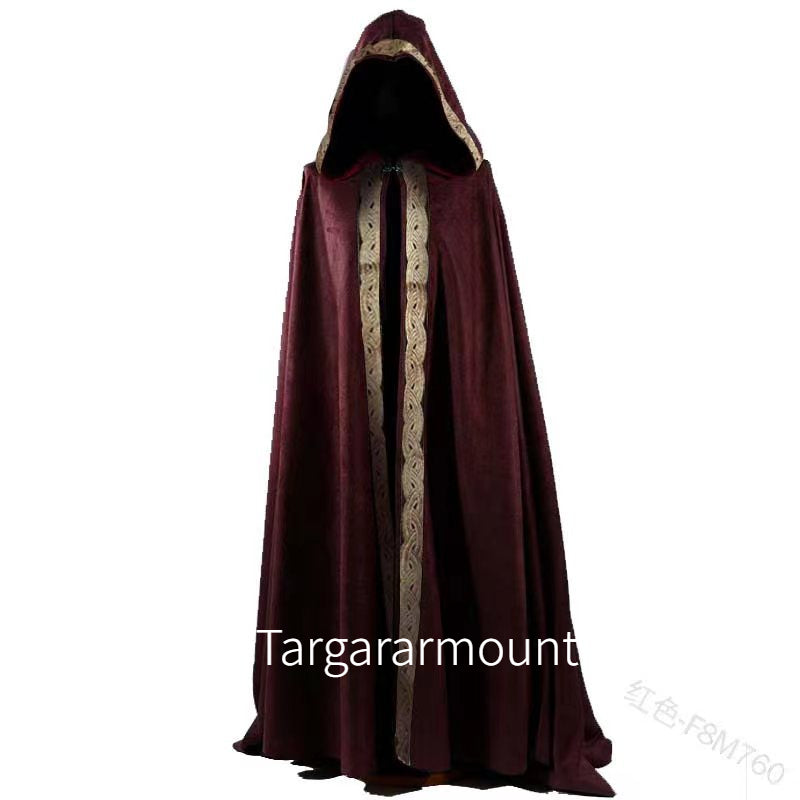 Gothic Hooded Cloak Cape for Halloween & Cosplay golden-red m by HitMyNeed
