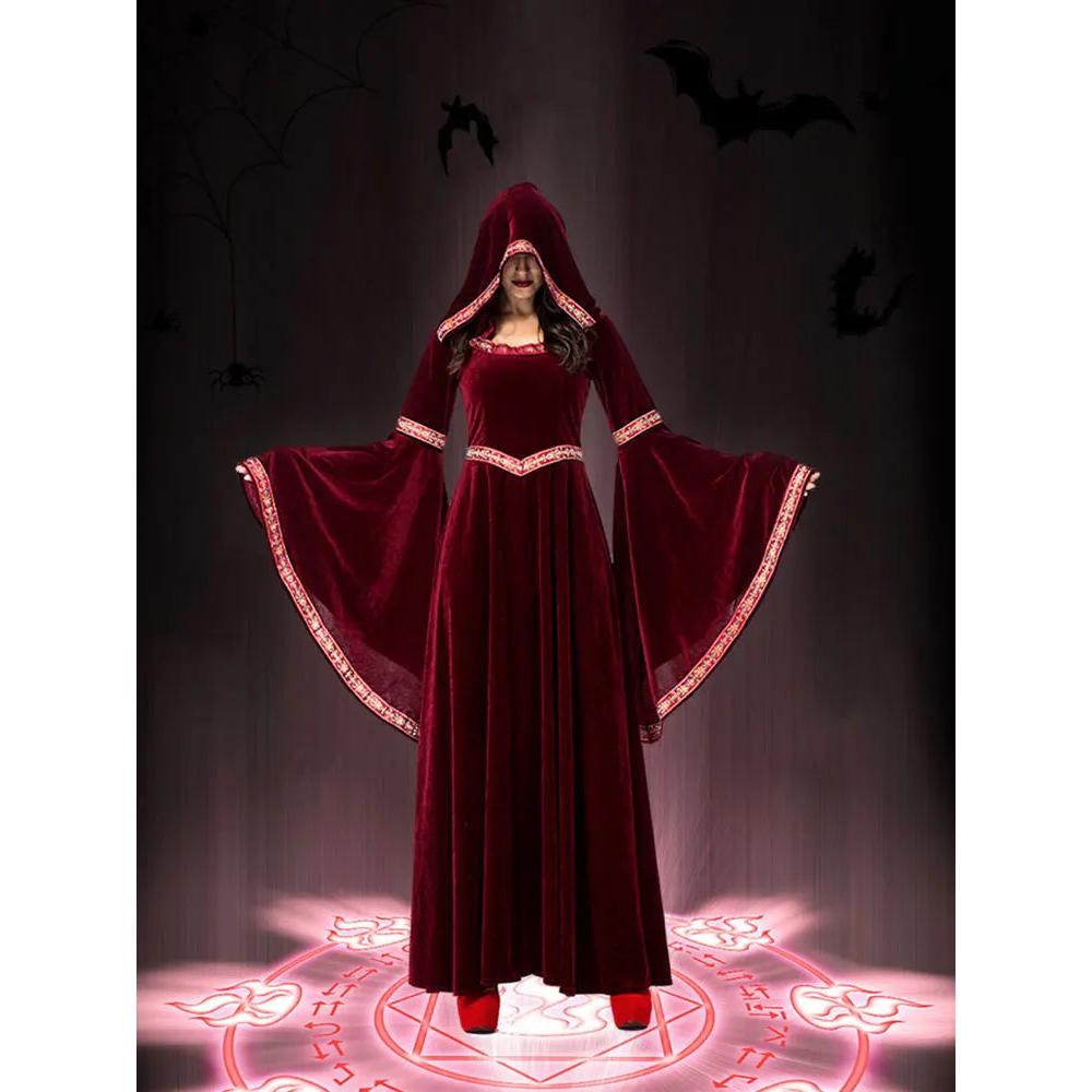 Gothic Hooded Medieval Dress for Cosplay & Weddings by HitMyNeed
