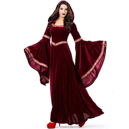 Gothic Hooded Medieval Dress for Cosplay & Weddings by HitMyNeed
