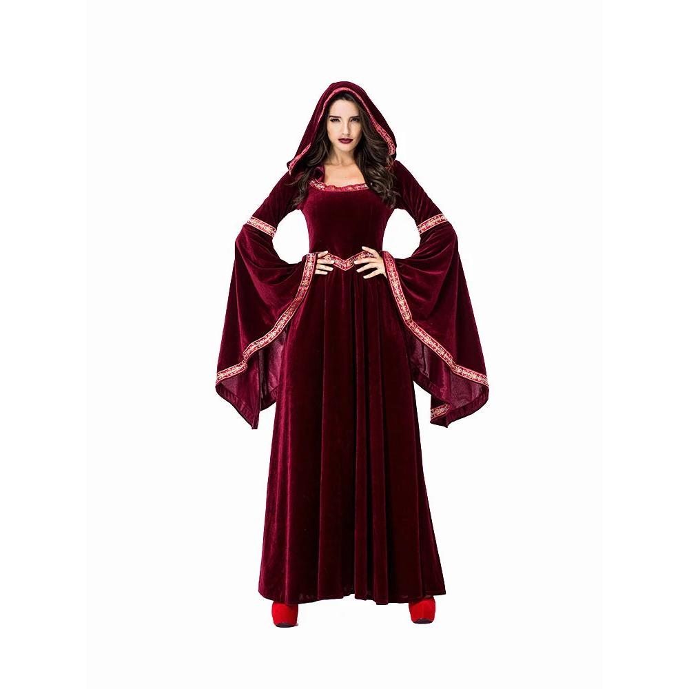 Gothic Hooded Medieval Dress for Cosplay & Weddings by HitMyNeed