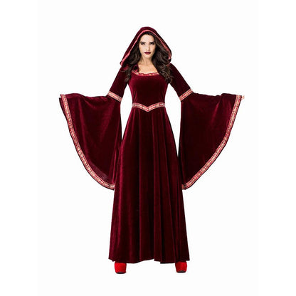 Gothic Hooded Medieval Dress for Cosplay & Weddings by HitMyNeed