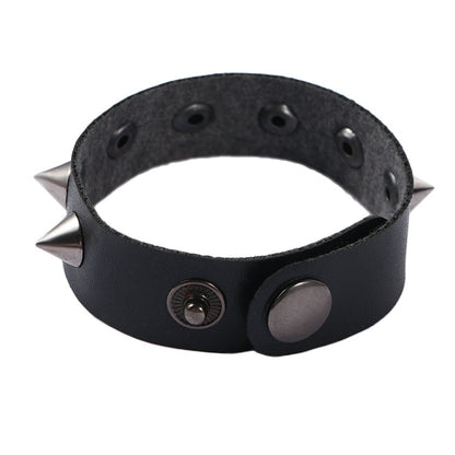 Gothic One Row Spike Bracelet with Adjustable Snaps by HitMyNeed