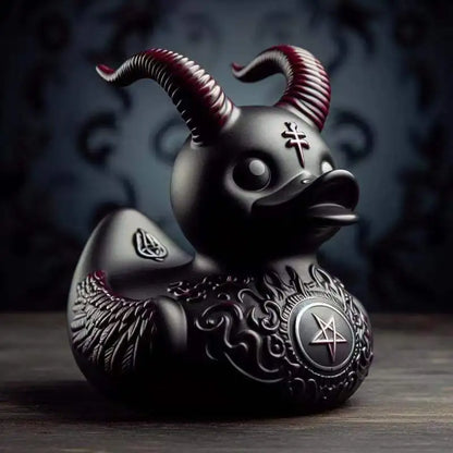 Gothic Punk Duck Resin Figurine Desk Sculpture by HitMyNeed