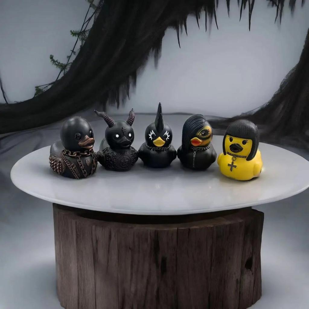 Gothic Punk Duck Resin Figurine Desk Sculpture by HitMyNeed