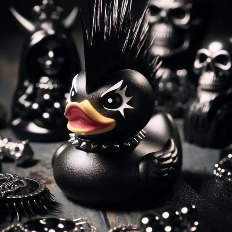 Gothic Punk Duck Resin Figurine Desk Sculpture by HitMyNeed
