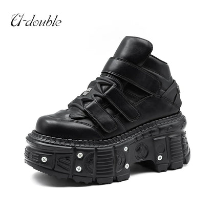 Gothic Punk Lace-Up Platform Ankle Boots for Women by HitMyNeed