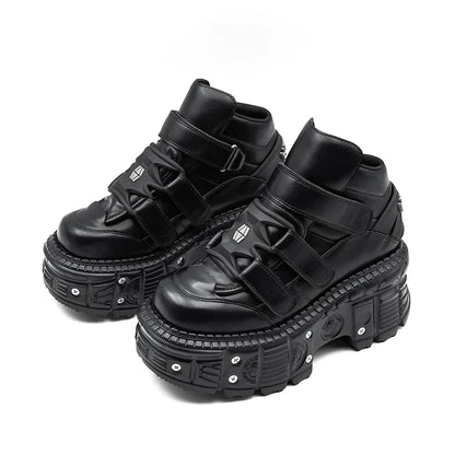 Gothic Punk Lace-Up Platform Ankle Boots for Women by HitMyNeed
