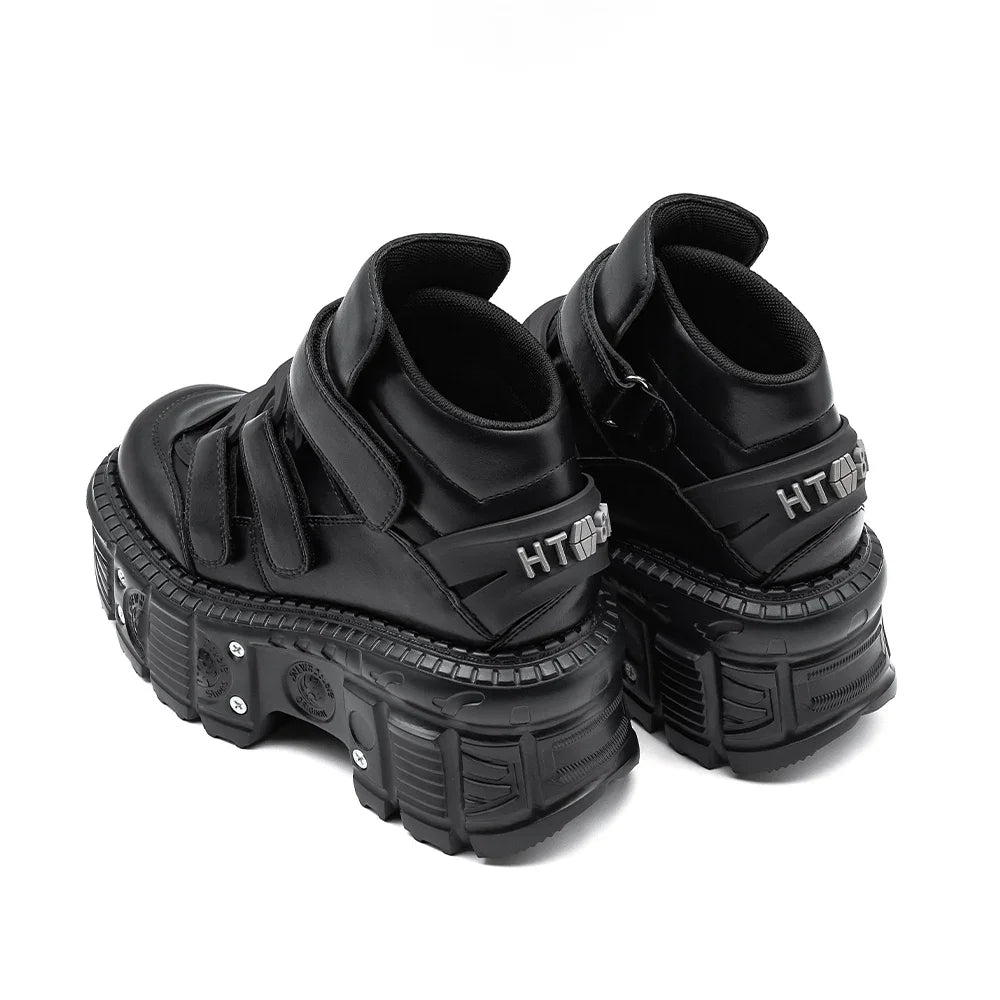 Gothic Punk Lace-Up Platform Ankle Boots for Women by HitMyNeed