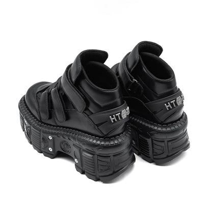 Gothic Punk Lace-Up Platform Ankle Boots for Women by HitMyNeed