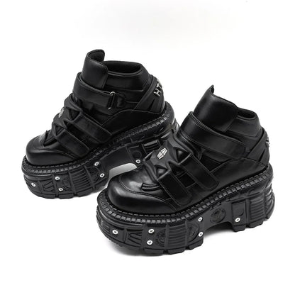 Gothic Punk Lace-Up Platform Ankle Boots for Women by HitMyNeed