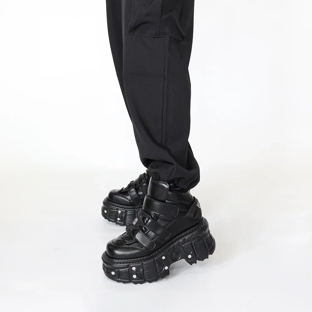 Gothic Punk Lace-Up Platform Ankle Boots for Women by HitMyNeed