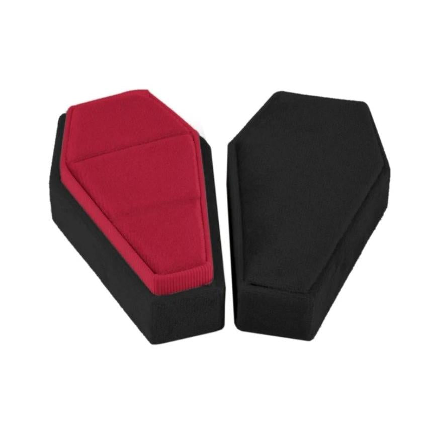 Gothic Velvet Coffin Ring Box for Couples by HitMyNeed