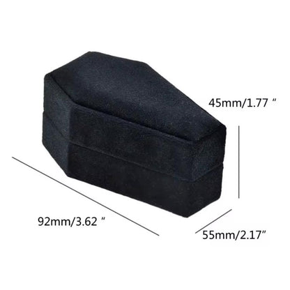 Gothic Velvet Coffin Ring Box for Couples by HitMyNeed