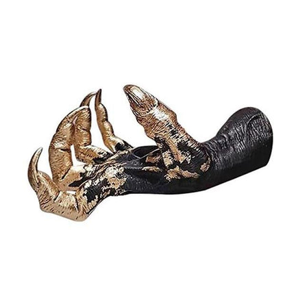 Gothic Witch Hand Wall Hook Resin Sculpture black-golden by HitMyNeed