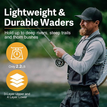 Goture 100% Waterproof Breathable Chest Waders with Boots by HitMyNeed