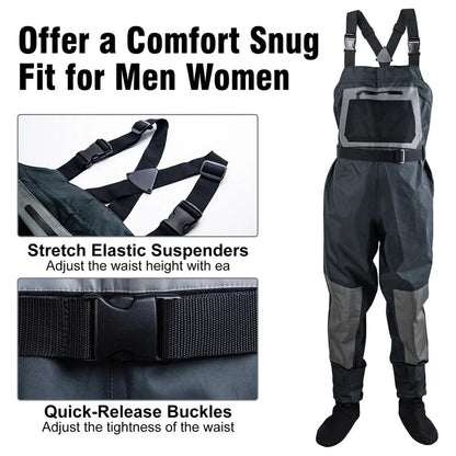 Goture 100% Waterproof Breathable Chest Waders with Boots xxl by HitMyNeed