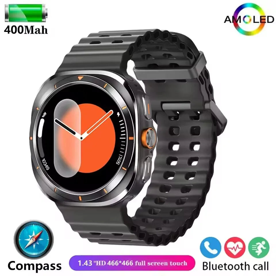 GPS Watch 7 Ultra 47mm AMOLED Smartwatch IP68 black by HitMyNeed