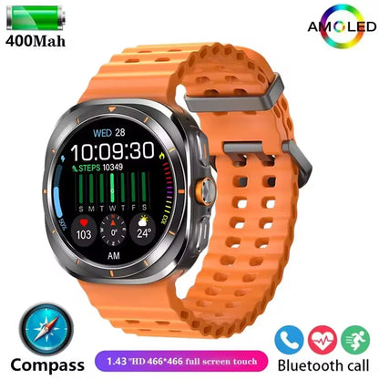 GPS Watch 7 Ultra 47mm AMOLED Smartwatch IP68 orange by HitMyNeed