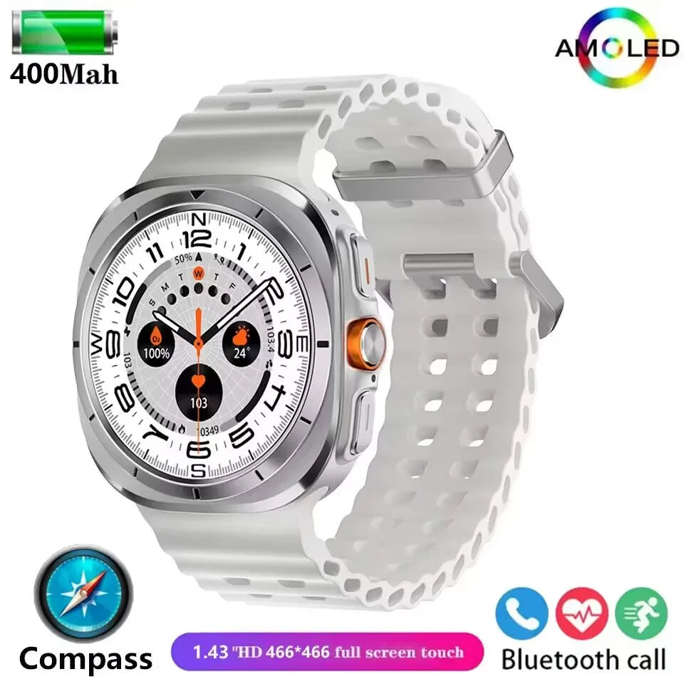 GPS Watch 7 Ultra 47mm AMOLED Smartwatch IP68 white by HitMyNeed