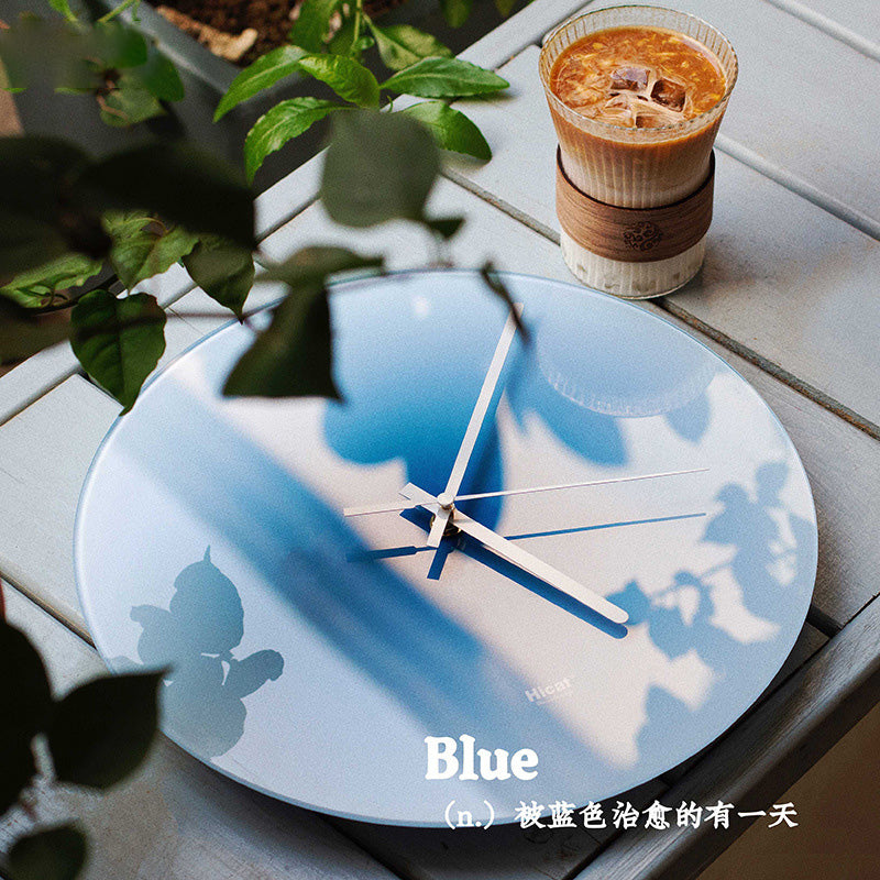 Gradient Glass Sunset Wall Clock, Silent Movement by HitMyNeed