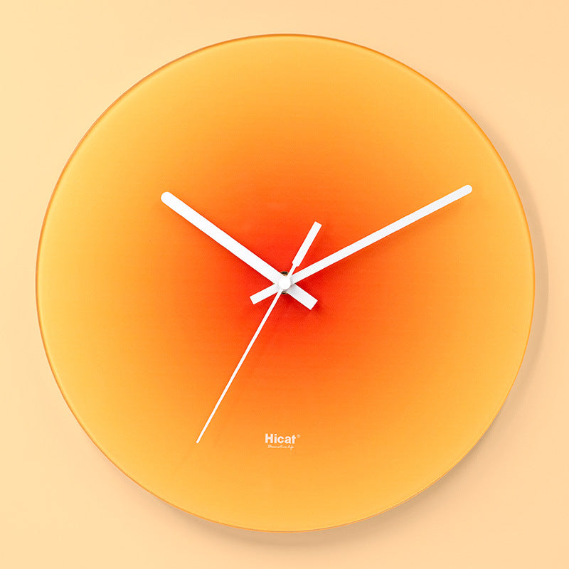 Gradient Glass Sunset Wall Clock, Silent Movement bwithout-battery 12-inch by HitMyNeed