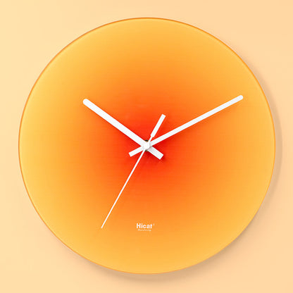 Gradient Glass Sunset Wall Clock, Silent Movement bwithout-battery 12-inch by HitMyNeed