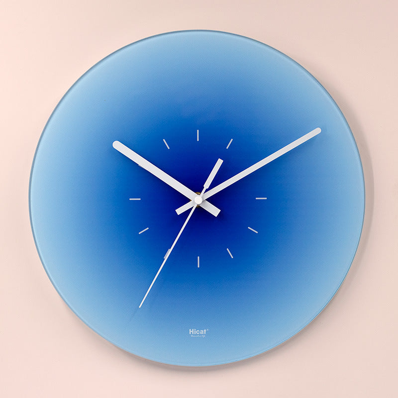 Gradient Glass Sunset Wall Clock, Silent Movement cwithout-battery 14-inch by HitMyNeed