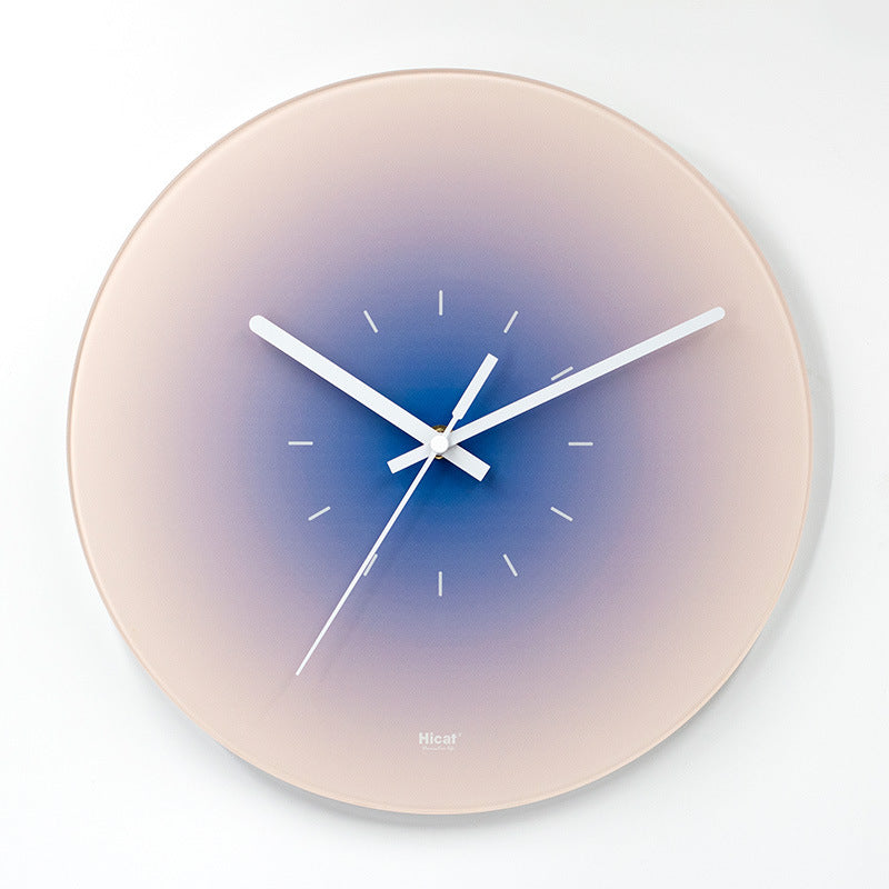 Gradient Glass Sunset Wall Clock, Silent Movement ewithout-battery 14-inch by HitMyNeed