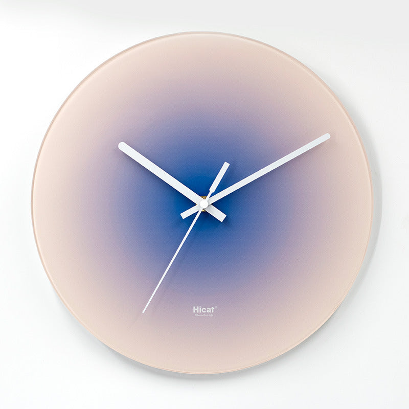 Gradient Glass Sunset Wall Clock, Silent Movement fwithout-battery 12-inch by HitMyNeed