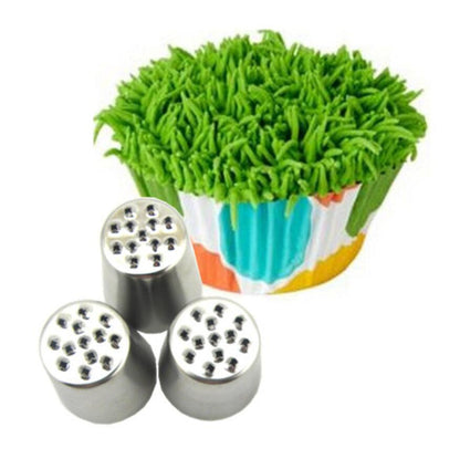 Grass Piping Tip Icing Nozzles Set of 3 by HitMyNeed