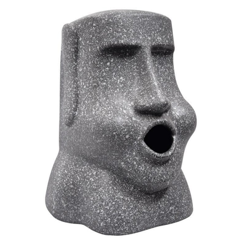 Gray Resin Easter Island Tissue Box Holder by HitMyNeed