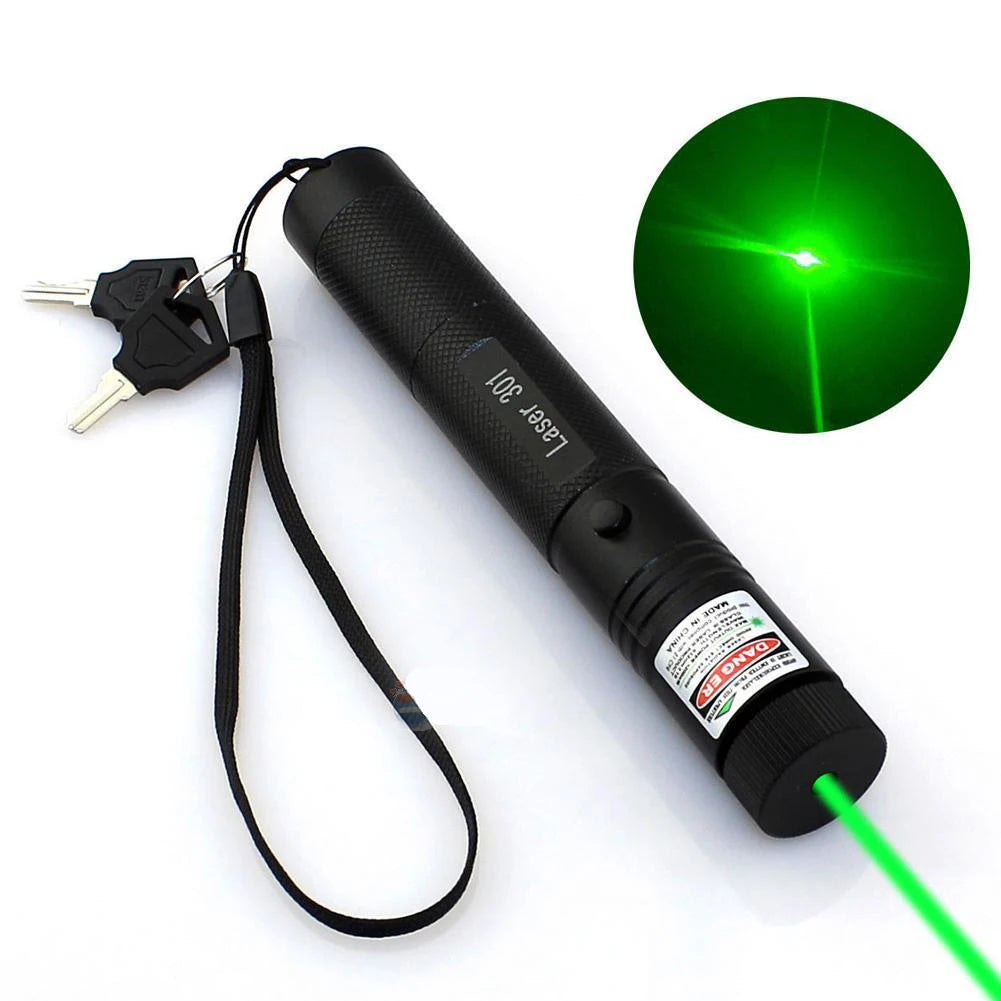Green 532nm Laser Pointer Pen 301 with Safety Keys by HitMyNeed