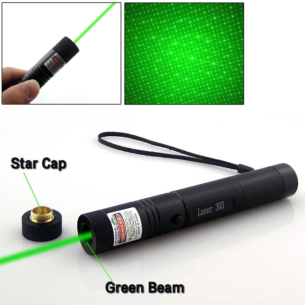 Green 532nm Laser Pointer Pen 301 with Safety Keys by HitMyNeed