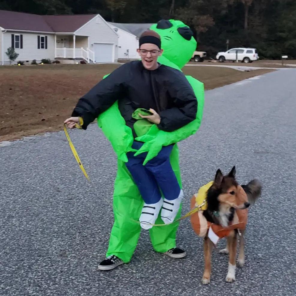 Green Alien Inflatable Costume for Adults & Kids by HitMyNeed
