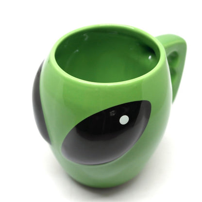 Green Ceramic Alien Coffee Mug 300ml by HitMyNeed