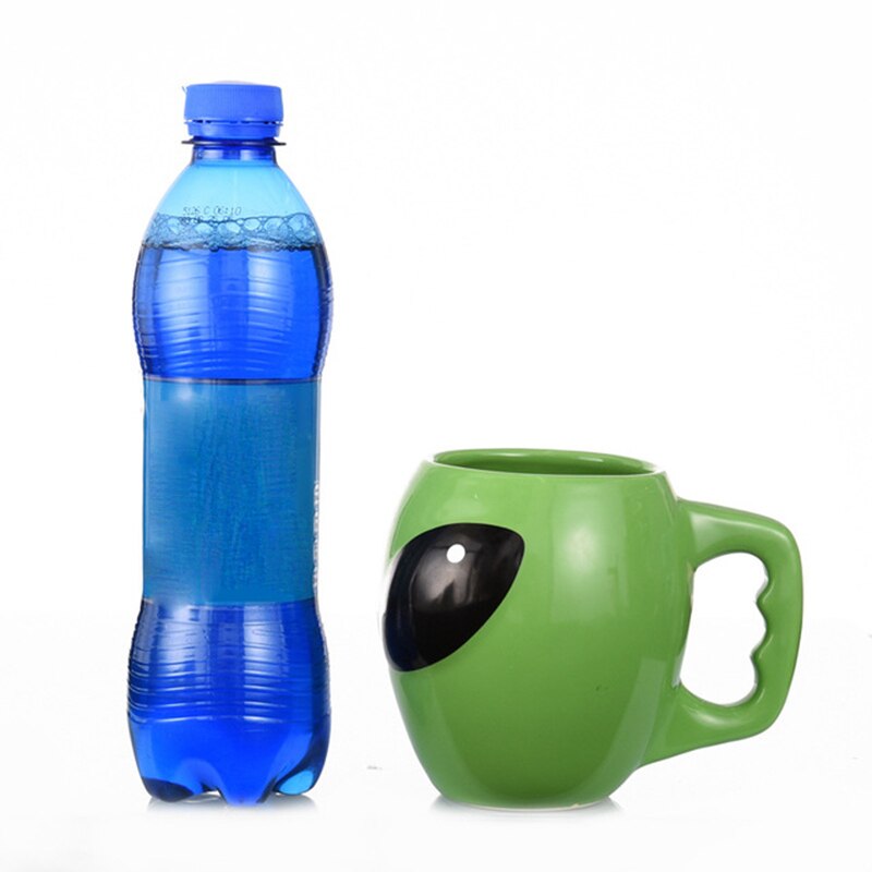 Green Ceramic Alien Coffee Mug 300ml by HitMyNeed