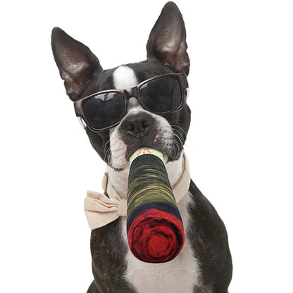 Green Cigar Interactive Plush Sound Toy for Dogs by HitMyNeed