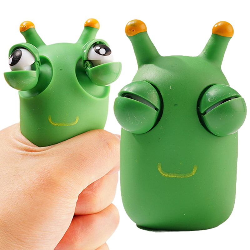 Green Eyeball Caterpillar Squeeze Stress Toy by HitMyNeed