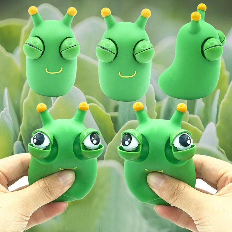 Green Eyeball Caterpillar Squeeze Stress Toy by HitMyNeed