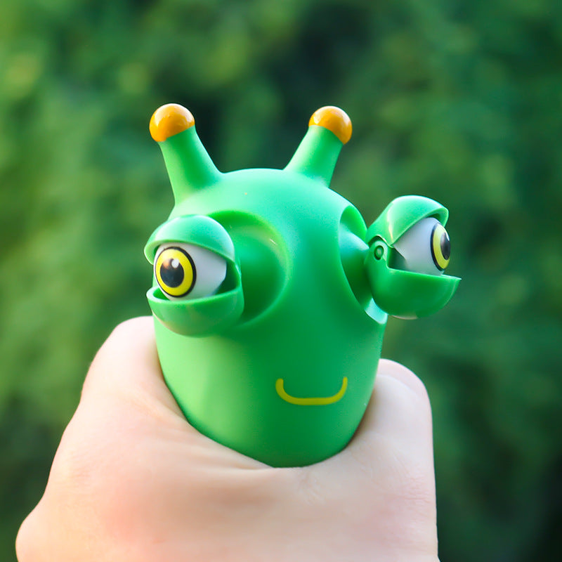 Green Eyeball Caterpillar Squeeze Stress Toy by HitMyNeed