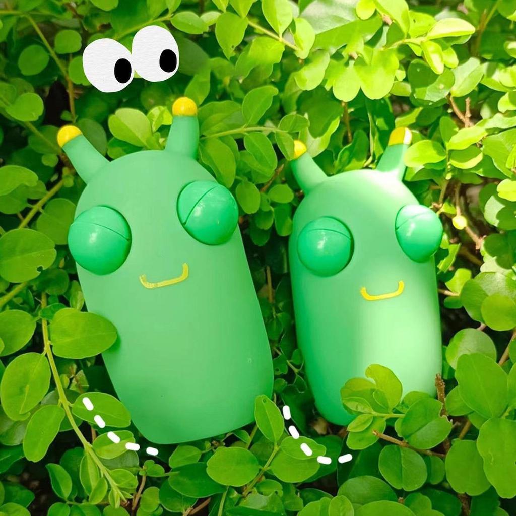 Green Eyeball Caterpillar Squeeze Stress Toy by HitMyNeed