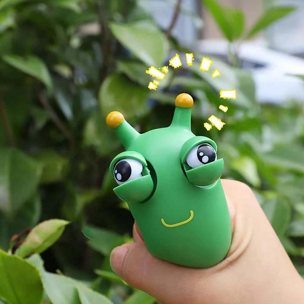 Green Eyeball Caterpillar Squeeze Stress Toy by HitMyNeed