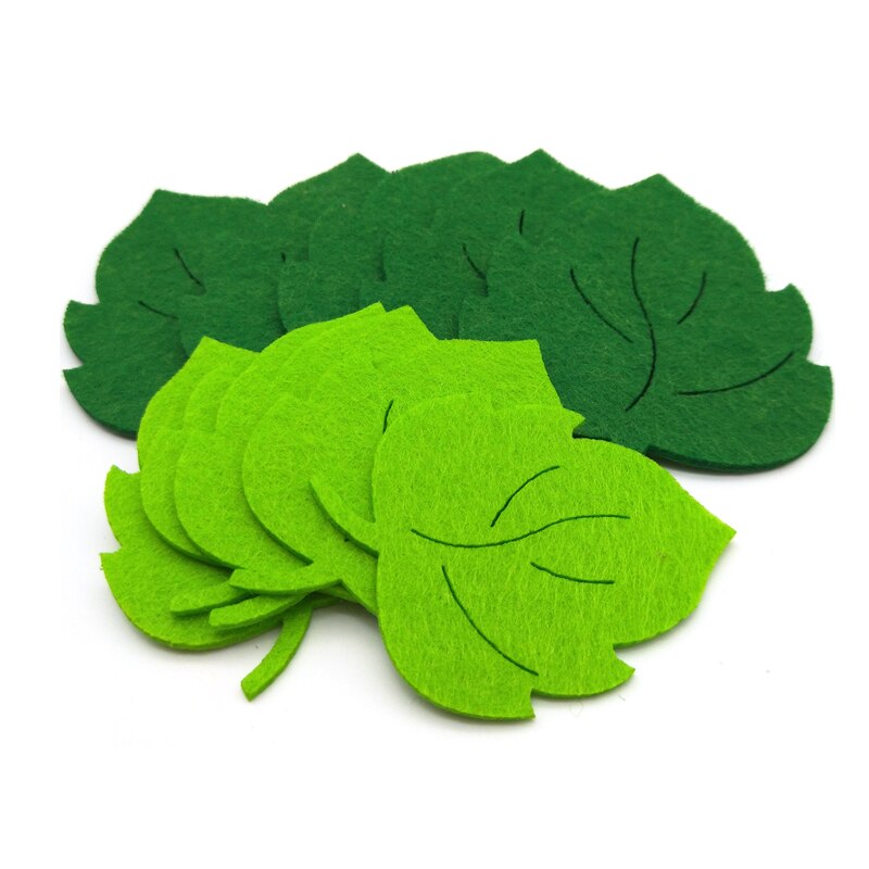 Green Felt Leaves Craft Set, 10 Pack by HitMyNeed