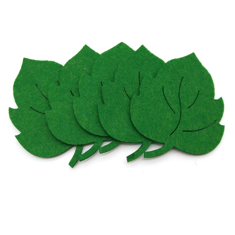 Green Felt Leaves Craft Set, 10 Pack by HitMyNeed