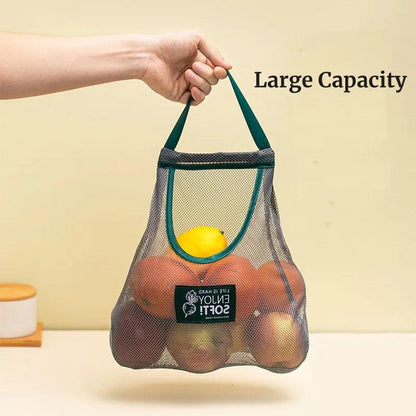 Green Hanging Mesh Bag for Fruit & Vegetable Storage by HitMyNeed